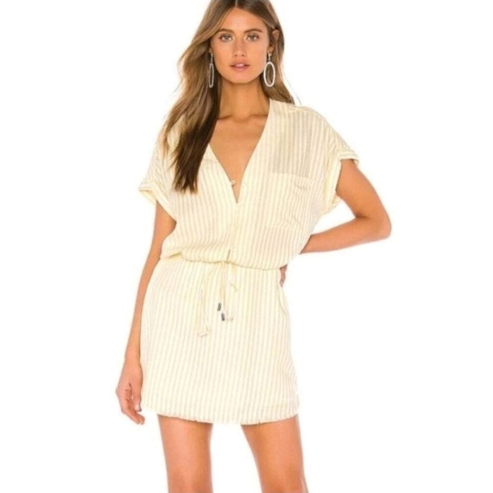 PAIGE HEIDEE Striped Yellow Mini Dress